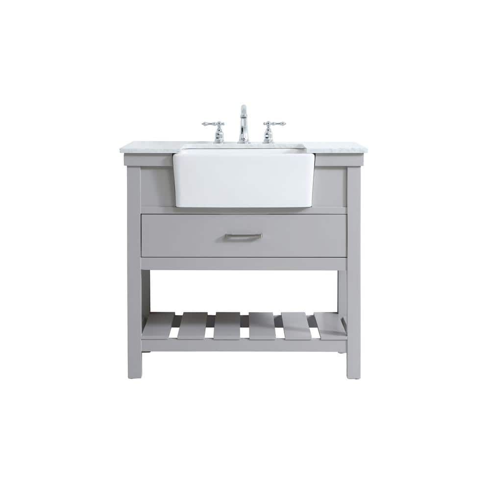 Simply Living 36 in. W x 22 in. D x 34.125 in. H Bath Vanity in Grey with C