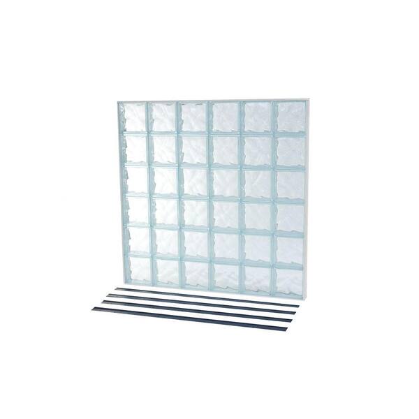 TAFCO WINDOWS 46.75 in. x 46.75 in. NailUp2 Wave Pattern Solid Glass Block Window