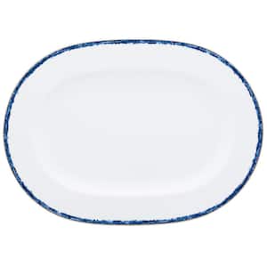 Blue Rill 16 in. (Blue) Porcelain Oval Platter
