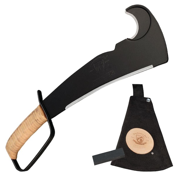 Unbranded Woodman's Pal 10-1/2 In. x1/8 In. Carbon Steel Blade, Military Style Handle Machete with Honing Stone Kit