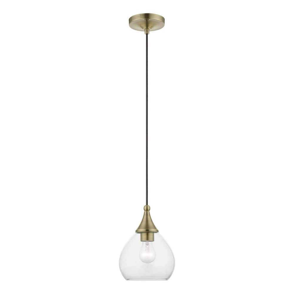 Parkhurst 1-Light Antique Brass Island Mini Pendant with Clear Glass price history on PriceWatchPro