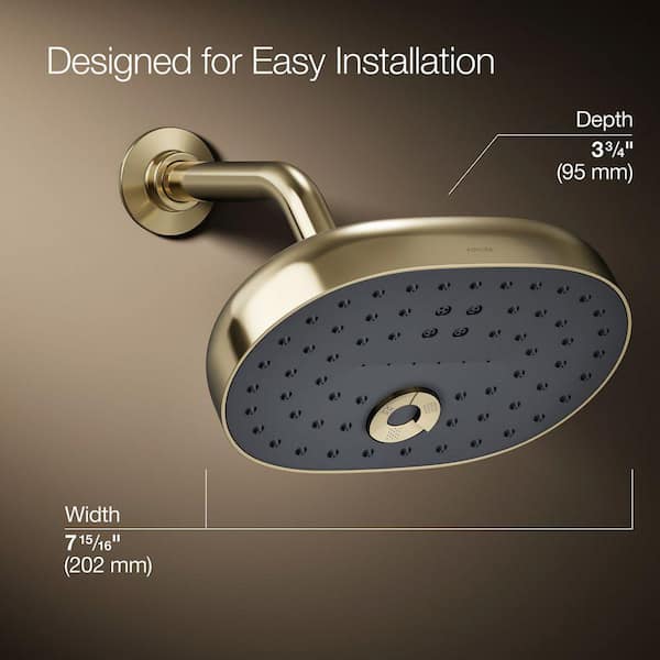 KOHLER Statement 3-Spray Patterns 7.94 in. Wall Mount Fixed