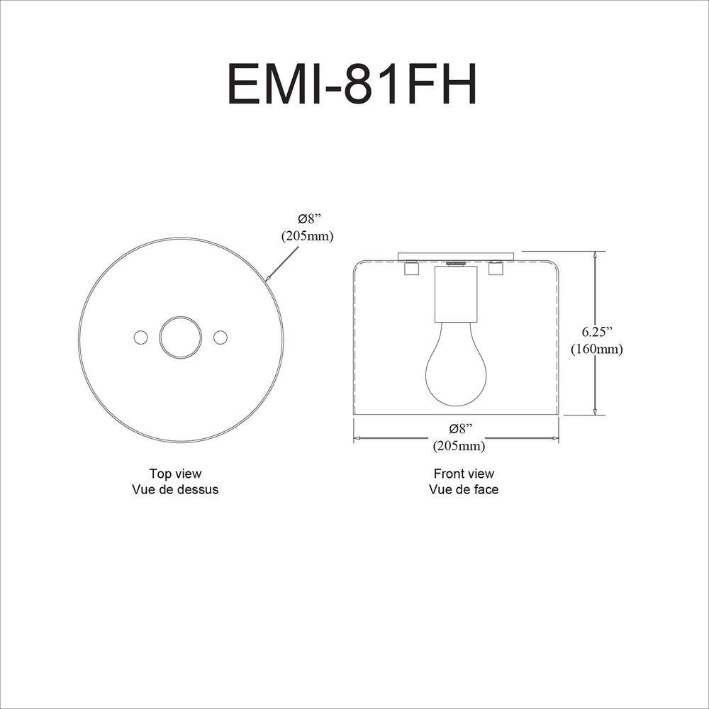 Matte White 8" Transitional Dome Flush Mount Ceiling Light