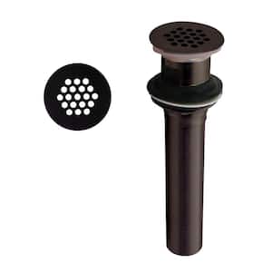 Grid Strainer Lavatory Bathroom Sink Drain Assembly with Overflow Holes - Exposed, Oil Rubbed Bronze