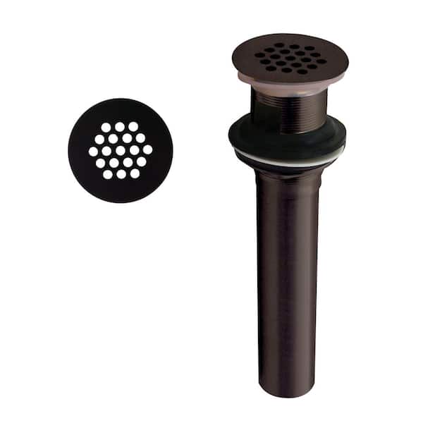 Westbrass Grid Strainer Lavatory Bathroom Sink Drain Assembly with Overflow Holes - Exposed, Oil Rubbed Bronze