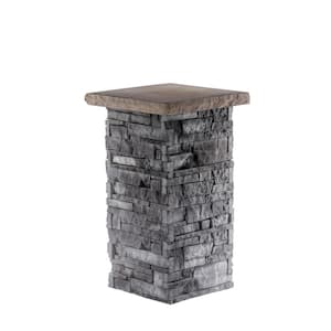 18 in. x 48 in. Evening Gray with a Sand Flat Cap Stone Pillar Kit