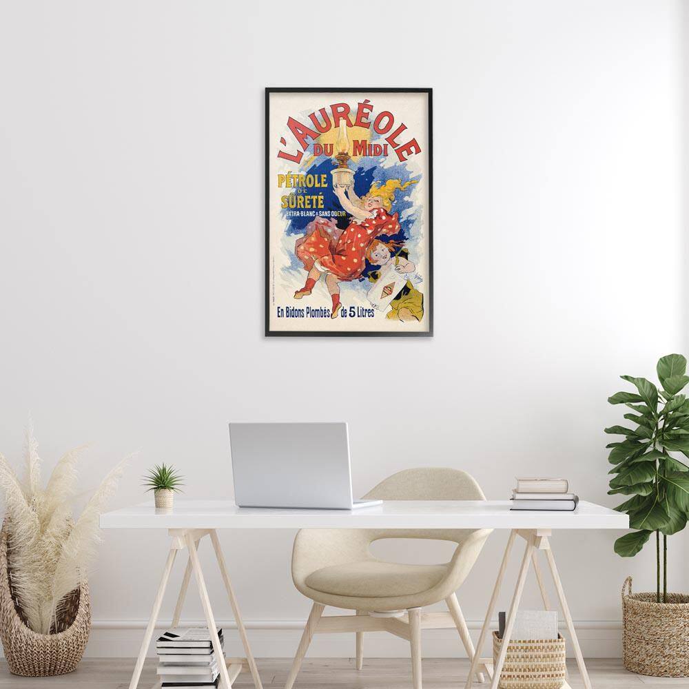 Antique Oil Lamp Advertisement by Marcus Jules Black Framed People Giclee Art Print 30 in. x 20 in. price history on PriceWatchPro