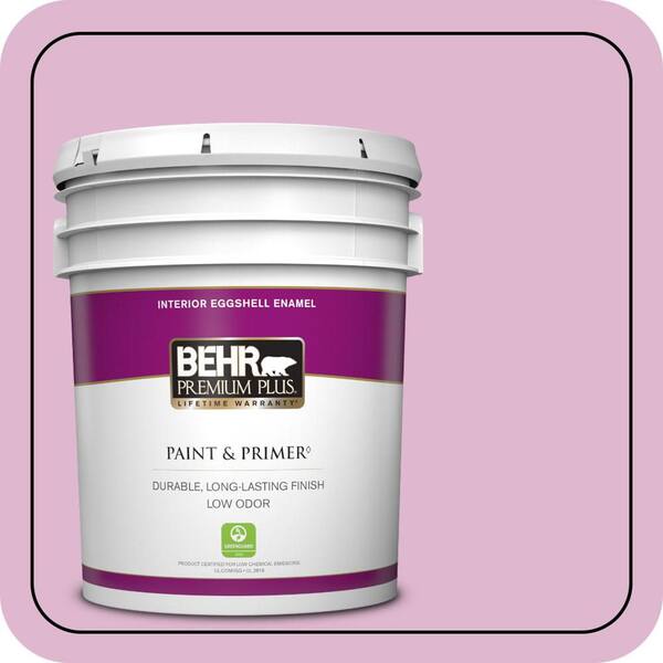 BEHR PREMIUM PLUS 5 gal. #M120-3 Pink Wink Eggshell Enamel Low Odor Interior Paint & Primer