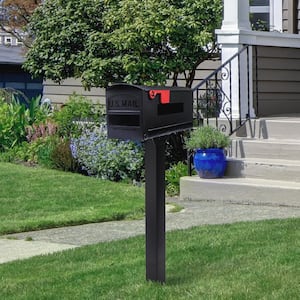 Patriot Plastic, Top Mount, Mailbox Post and Mounting Kit, Black