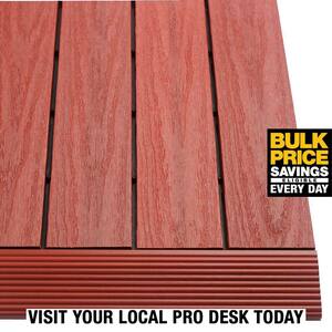 1/6 ft. x 1 ft. Quick Deck Composite Deck Tile Straight Fascia in Swedish Red (4-Pieces/Box)