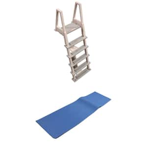 48 in. to 54 in. Swimming Pool Ladder Heavy-Duty Aboveground In-Pool with Mat