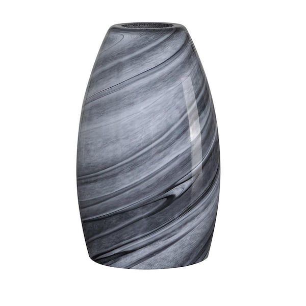 7.64 in. Black Crocheted Art Glass Drum Pendant Light Shade with 1.65 in. Fitter (Not Included)