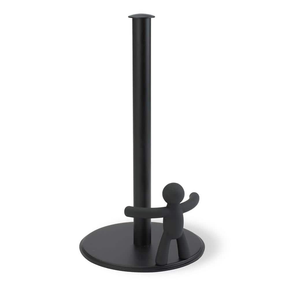Paper Towel Holders,Black Paper Towel Holder,Paper Towel Holder Countertop,Ratchet System and Suction Cups Paper Towel Stand, for Living Room