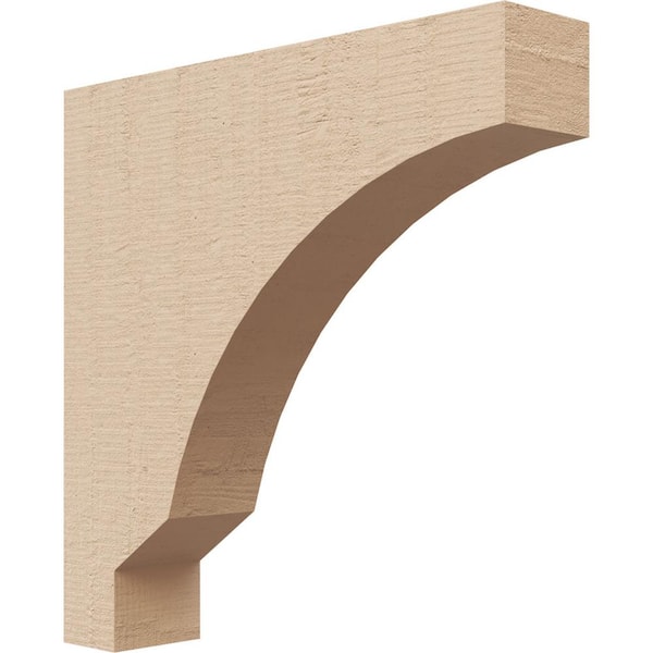 Ekena Millwork 2 in. x 10 in. x 10 in. Series 1 Thin Moab Rough Cedar Woodgrain Timberthane Polyurethane Corbel, Primed Tan