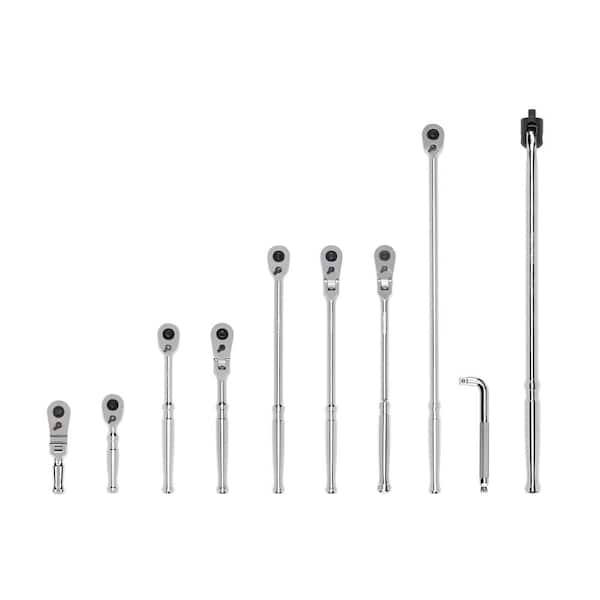 TEKTON 3/8 in. Drive Quick-Release Ratchet, L-Handle, and Breaker Bar Set (10-Piece)