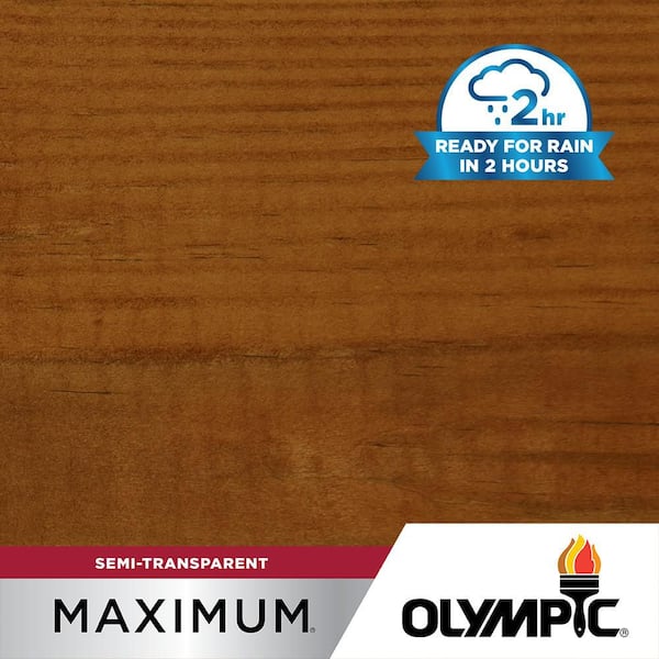 Olympic Maximum 1 gal. ST-2003 Brick Red Semi-Transparent Exterior Stain and Sealer in One Low VOC