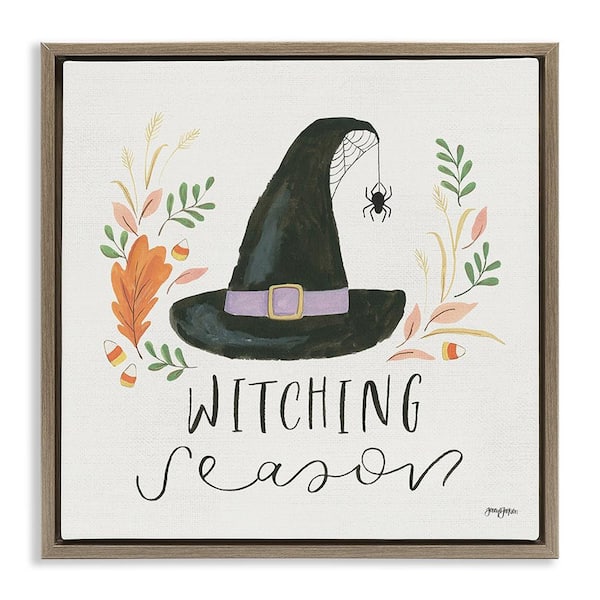 Stupell Industries Whimsical Witching Season by Jenaya Jackson 1-Piece Floater Frame Graphic Print Typography Art Print 18 in. x 18 in.