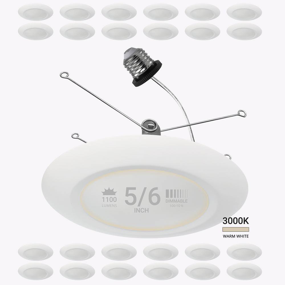 NuWatt 5/6 in. 3000K Warm White Remodel 15Watt Retrofit Disk Light E26