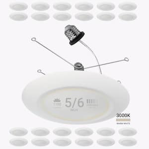 5/6 in. 3000K Warm White Remodel 15-Watt Retrofit Disk Light E26 Base Integrated LED Recessed Lighting Kit (24-Pack)