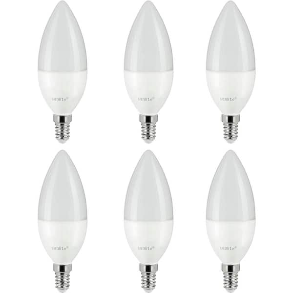 Equivalent B10 Dimmable European E14 Base Frosted Torpedo Tip Chandelier LED Bulb in Warm 2700K, (6-Pack) HD03364-6 - The Home Depot