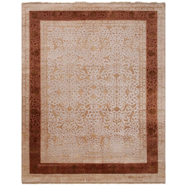 Jewel Of India 6 ft. x 9 ft. Ivory/Cinnamon Oriental Area Rug