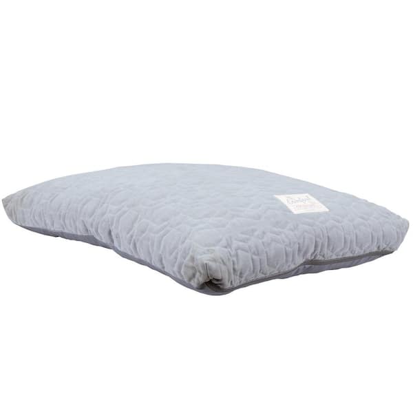 Happy Tails 36 in. x 27 in. Medium-Large Fog Gray Quilted Comfort Bed
