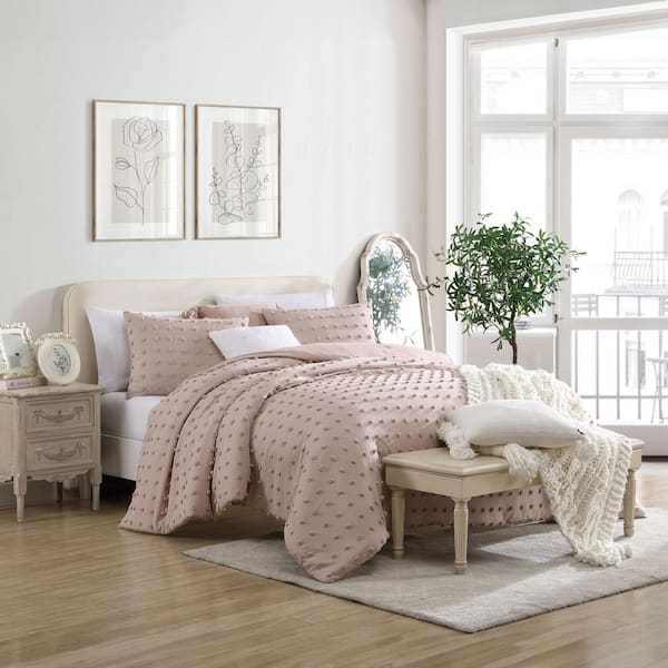 swift home All Season Boho Jacquard Pom-Pom 3-Piece Comforter Set