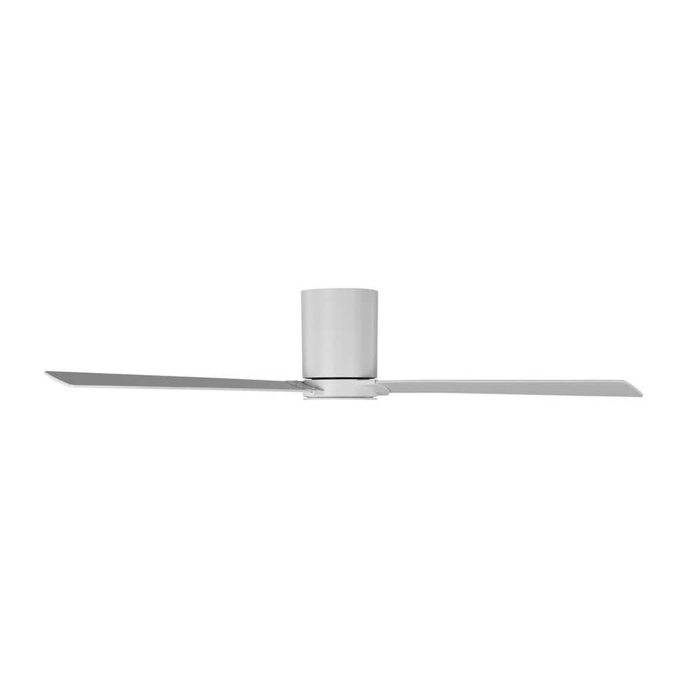 Matte White 52" Modern Low Profile Ceiling Fan with Remote