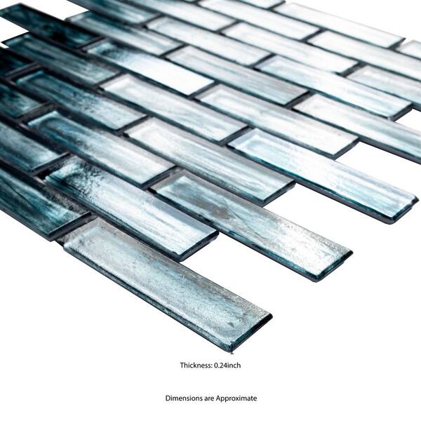 MSI Oasis Blast 12 in. x 12 in. x 6 mm Glossy Glass Mesh-Mounted Mosaic Tile (1 sq. ft.) MSI Oasis Blast 12 in. x 12 in. x 6 mm Glossy Glass Mesh-Mounted Mosaic Tile (1 sq. ft.)