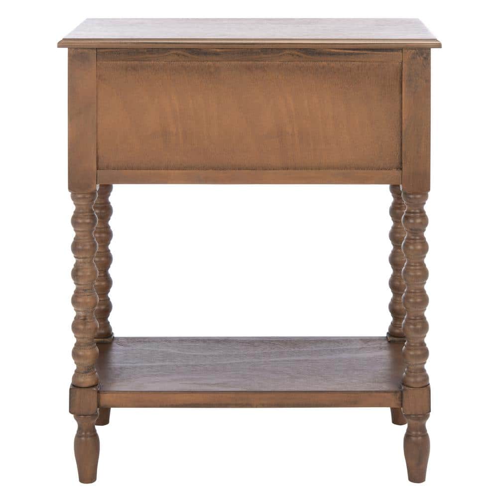 Athena Brown Wood and Metal 3-Drawer Console Table