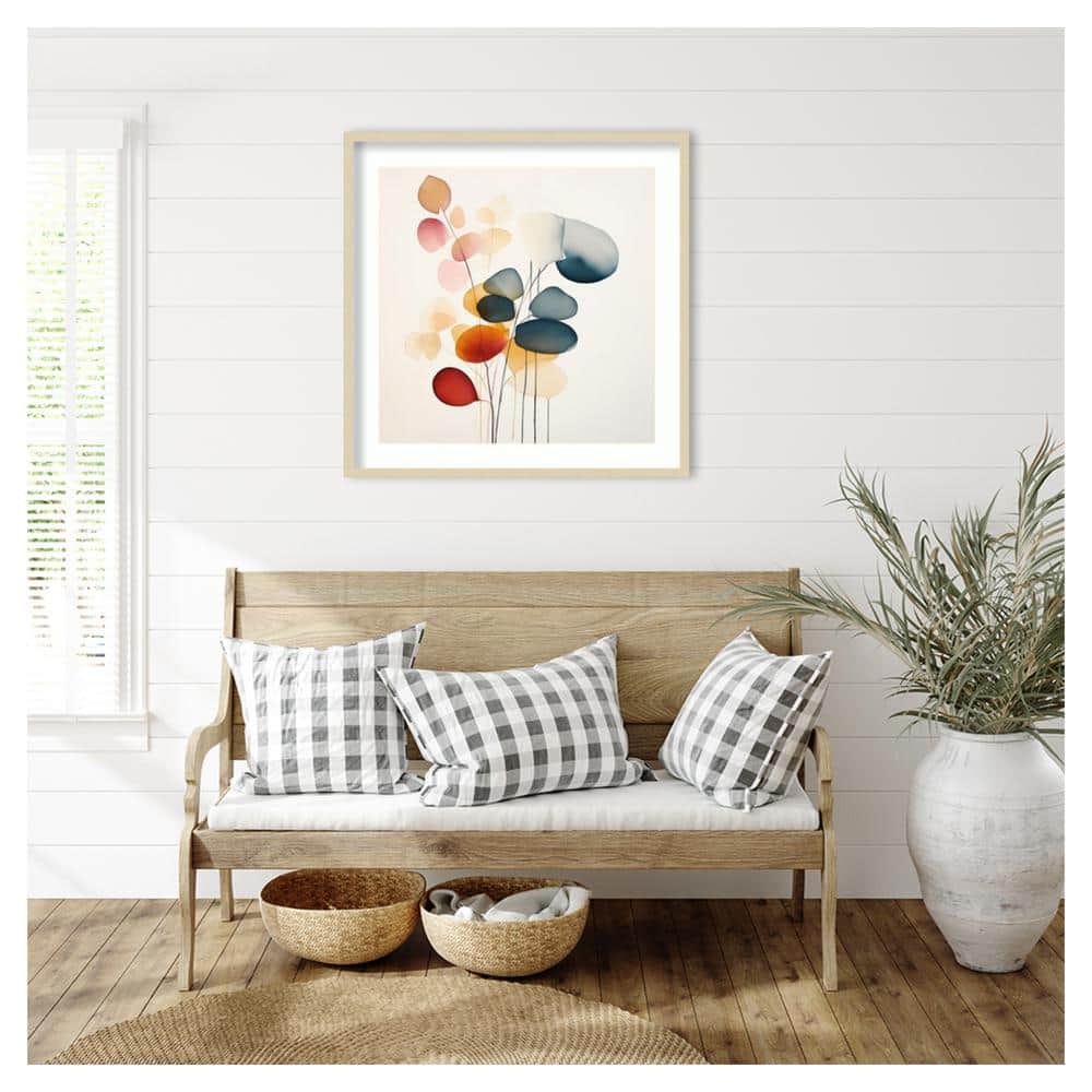 Fluid Floral Artistry II 33" Framed Abstract Print in Svelte Natural
