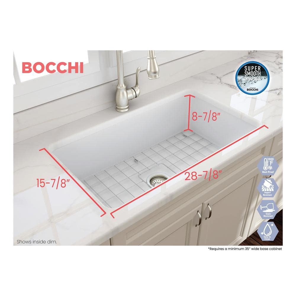Matte White Fireclay Farmhouse Drop-In Single Bowl Sink