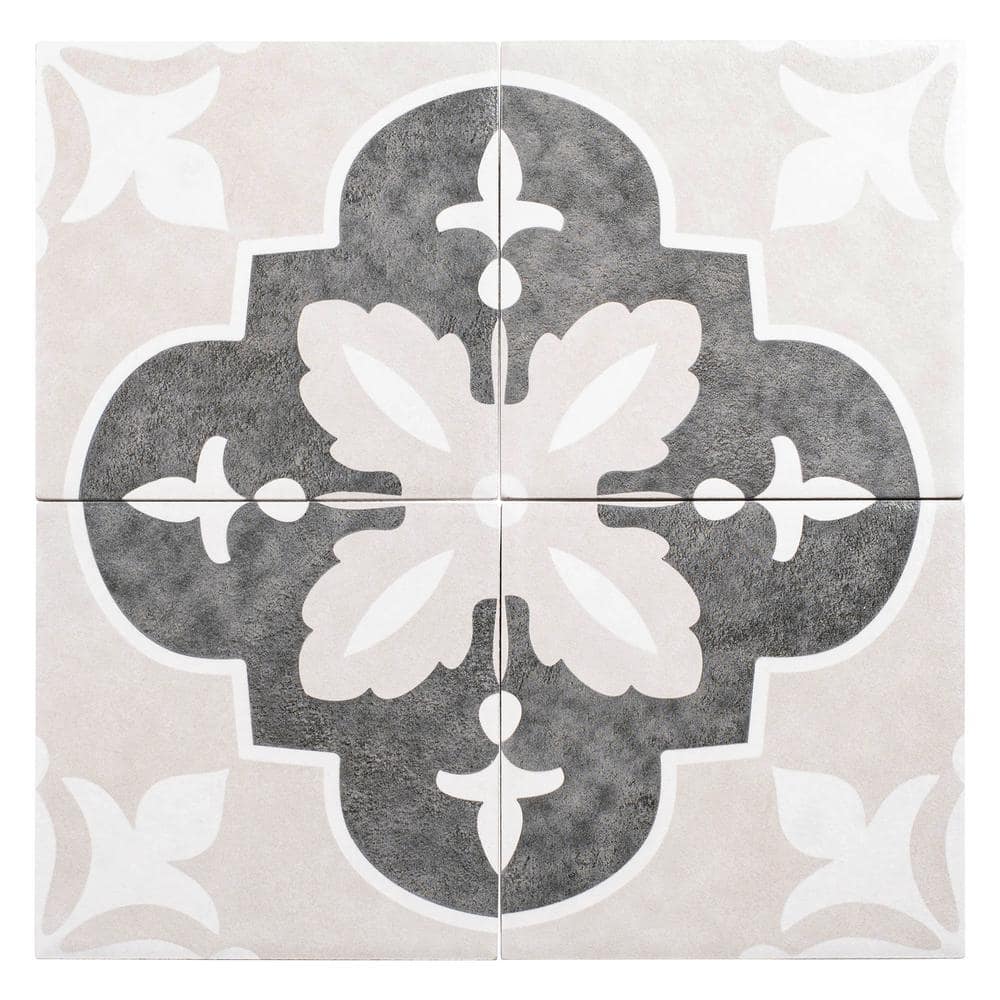 Veneto Black and Gray 6x6 Matte Porcelain Tile