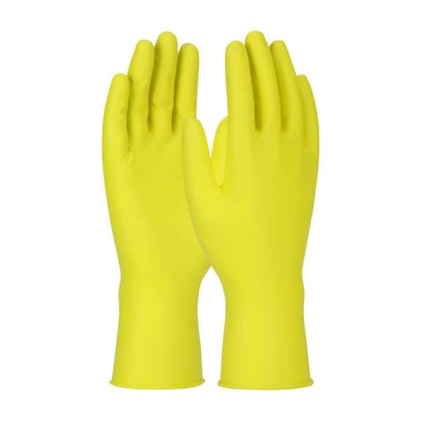 HDX 6 Mil Jan San Yellow Nitrile Disposable Glove