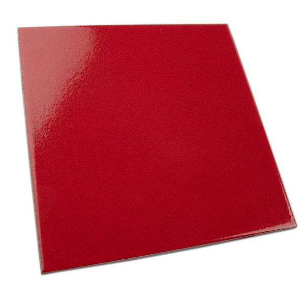 Monocolor Premium Rojo Volcan 7-7/8 in. x 7-7/8 in. Ceramic Floor and Wall Take Home Tile Sample