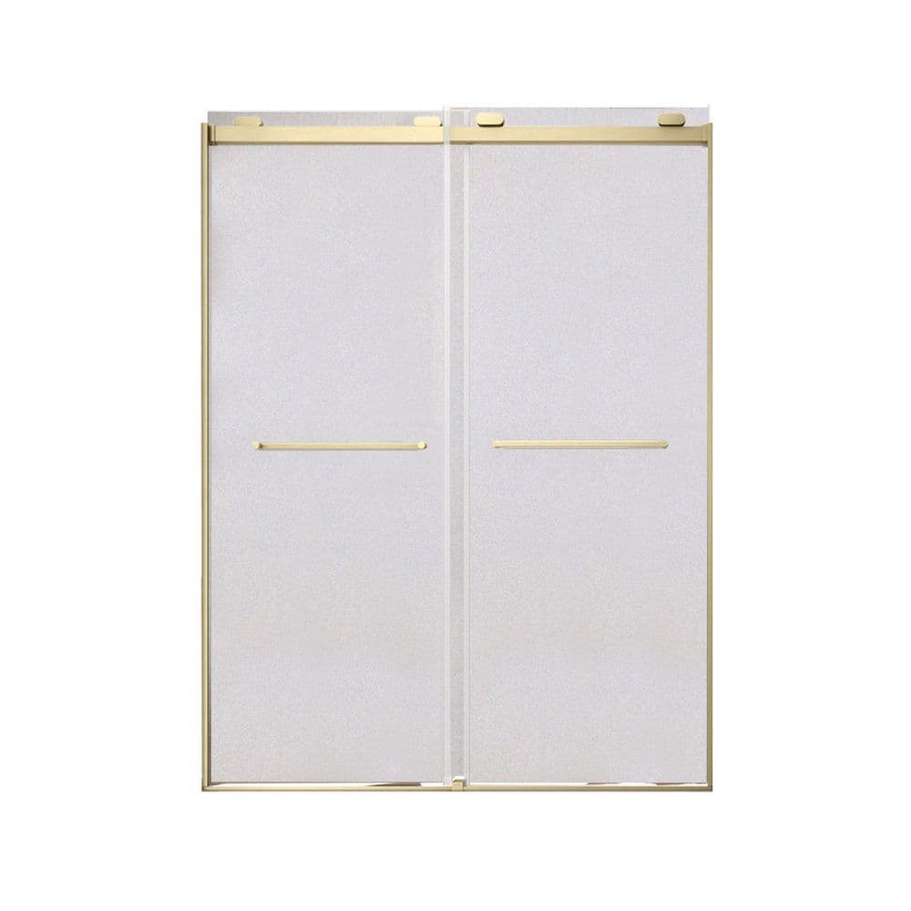 Olenna 60 in. W x 80 in. H Bypass Semi-Frameless Shower Door in Champagne Bronze with Silver Sparkling Glass price history on PriceWatchPro