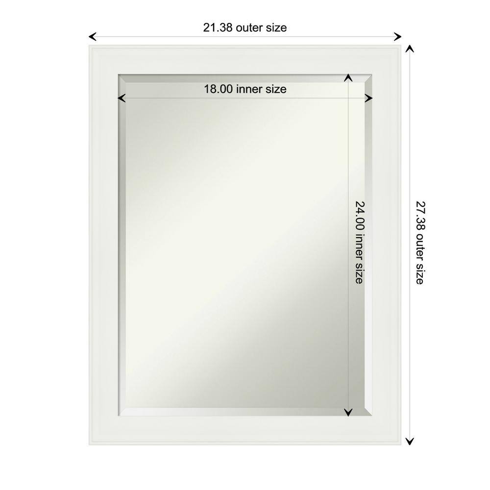 Vanity White 21.5" x 27.5" Rectangular Wall Mirror
