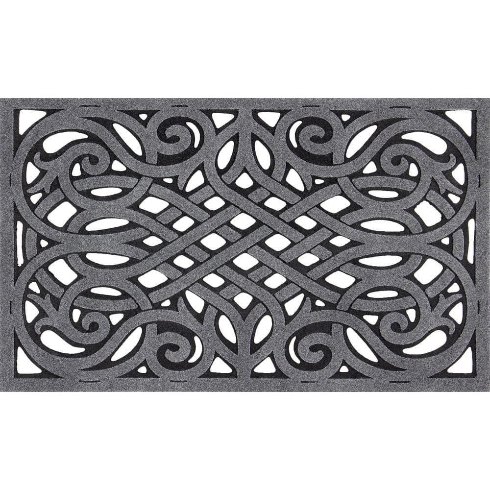 StyleWell Racetrack Gray 18 in. x 30 in. Rubber Backed Door Mat TH141103-20  - The Home Depot