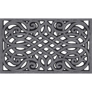 Wrought Iron Grey Outdoor 18 in. x 30 in. Door Mat