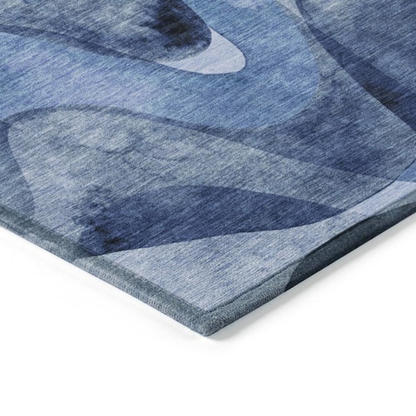 Chantille ACN536 Navy 1 ft. 8 in. x 2 ft. 6 in. Machine Washable Indoor/Outdoor Geometric Area Rug