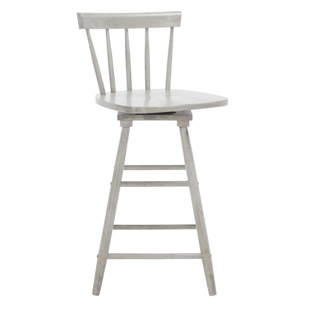 Gray Wood Swivel Windsor Counter Stool
