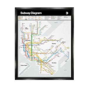 New York City Urban Subway Diagram Chart Design By JG Studios Floater Frame Country Art Print 31 in. x 25 in.