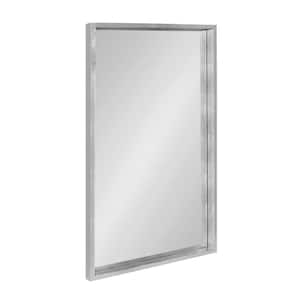 36.12 in. H x 24.12 in. W Travis Modern Rectangle Framed Silver Accent Wall Mirror