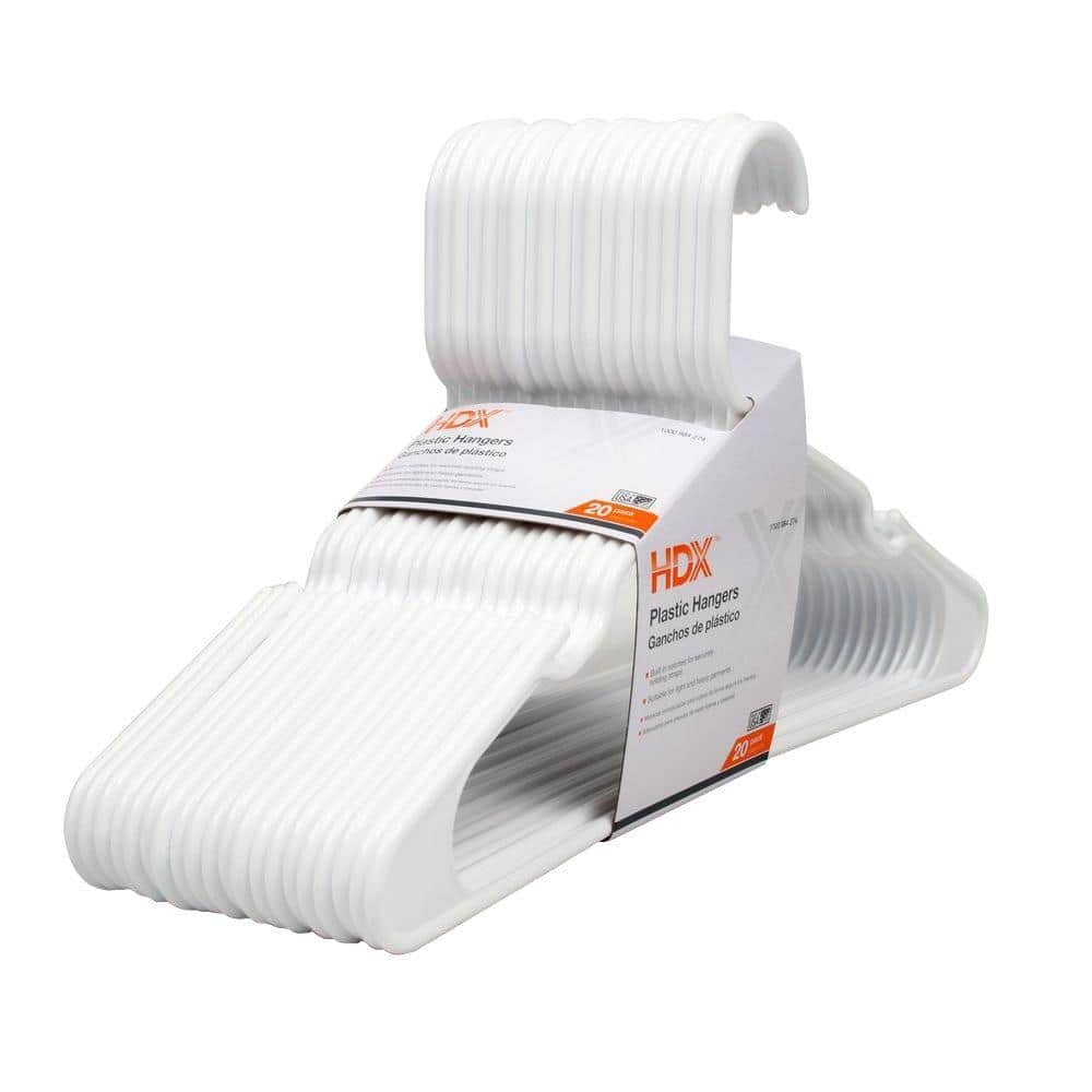 HDX White Plastic Hangers (20-Pack) C87020-NHD - The Home Depot