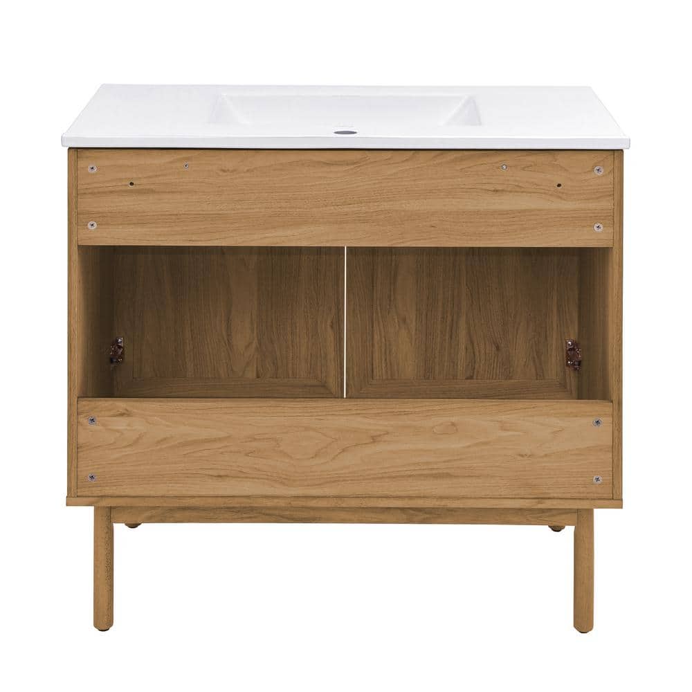 Classe 36" Oak Freestanding Bathroom Vanity with Mesh Doors