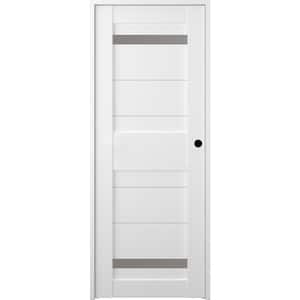 Imma 36 in. x 96 in. Right-hand 2-Lite Frosted Glass Solid Core Bianco Noble Wood Composite Single Prehung Interior Door