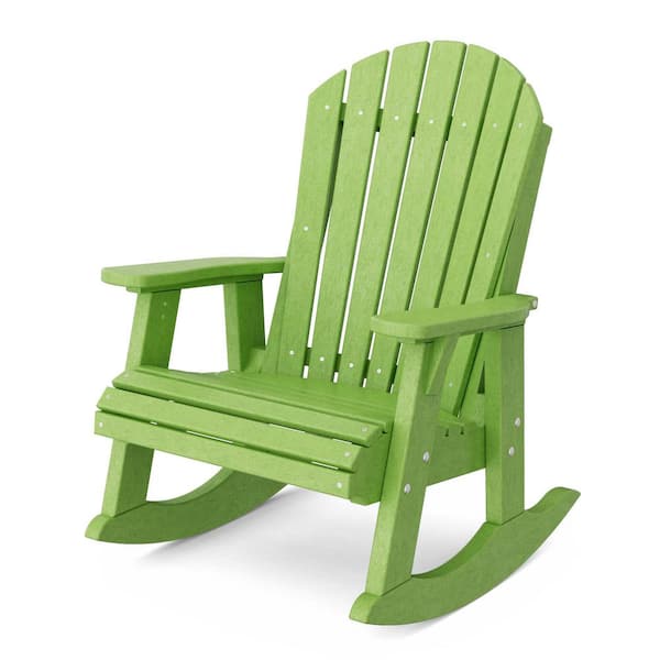 Wildridge Heritage Lime Green Plastic Adirondack Outdoor Rocking Chair