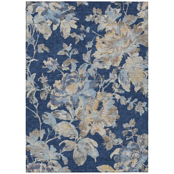 Chantille Machine Washable Indoor/Outdoor Abstract ACN3063 Navy 10 ft. x 14 ft. Area Rug