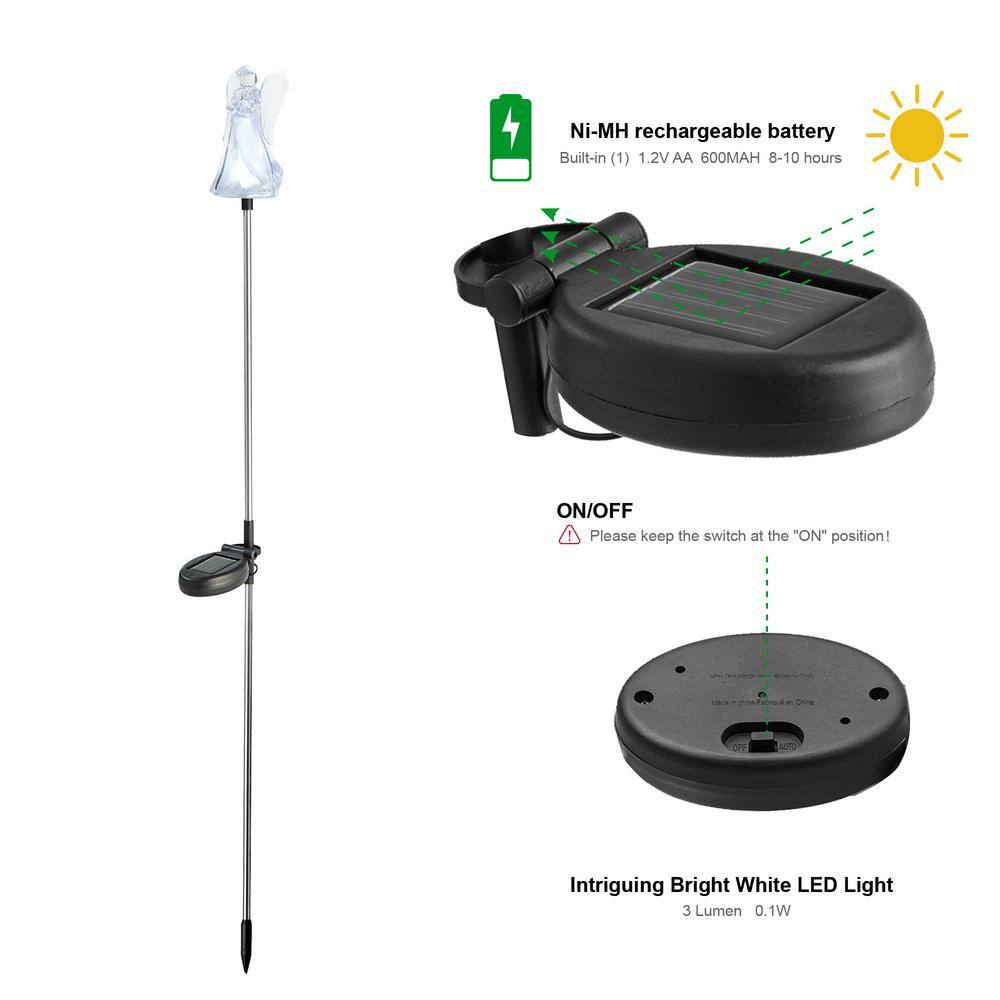 Set of 3 Solar Powered Angel LED Pathway Lights