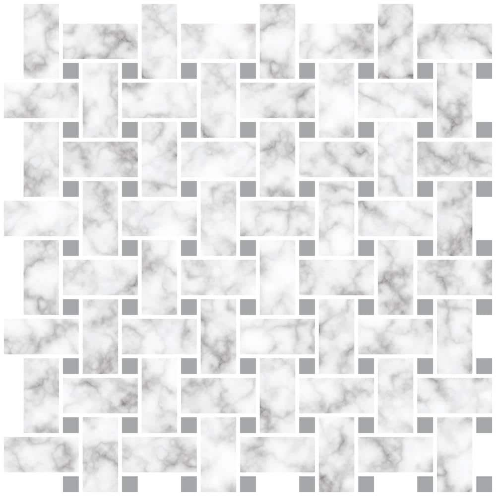 Inhome Metro Brushed Peel Stick Backsplash Tiles - Silver